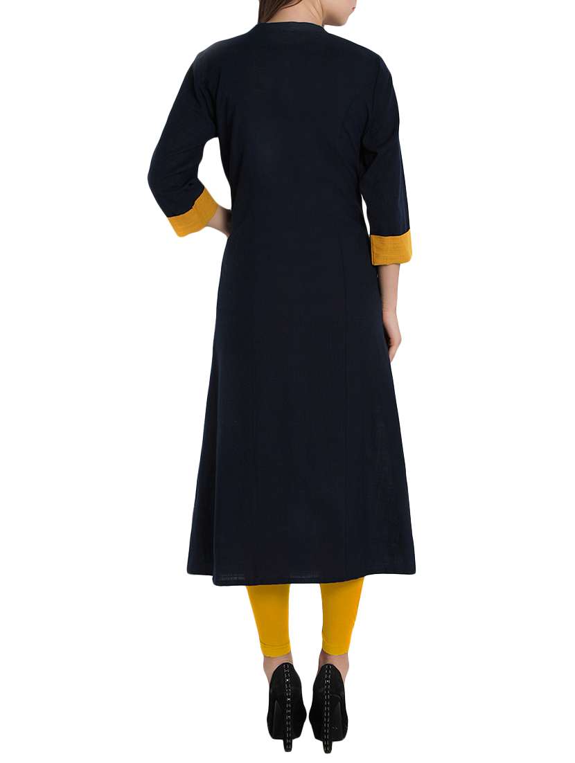 solid a-line kurta - 12648385 -  Standard Image - 2