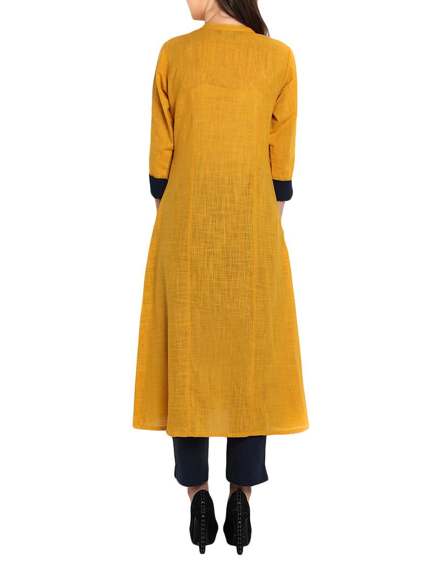 solid a-line kurta - 12648386 -  Standard Image - 2