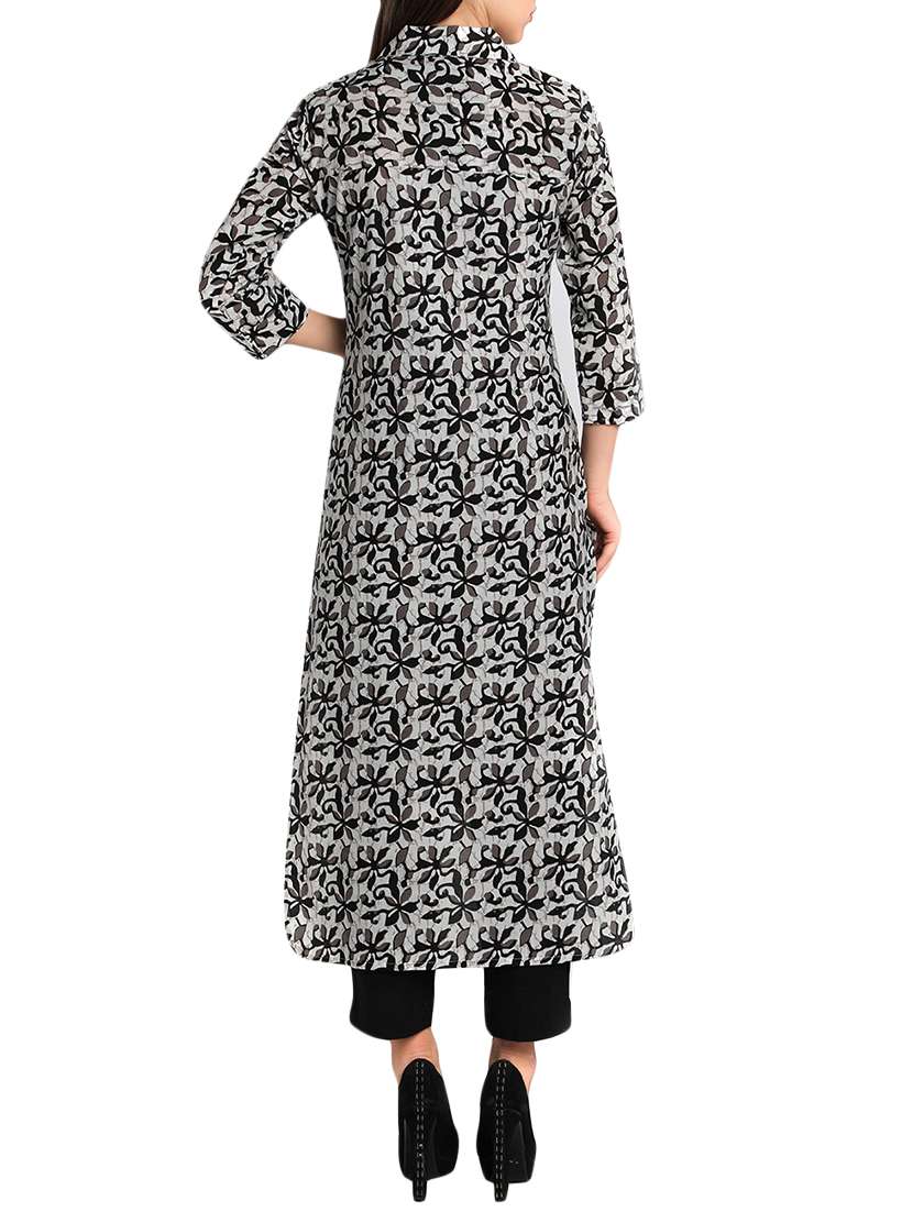 printed high-low kurta - 12648388 - Standard Image - 2