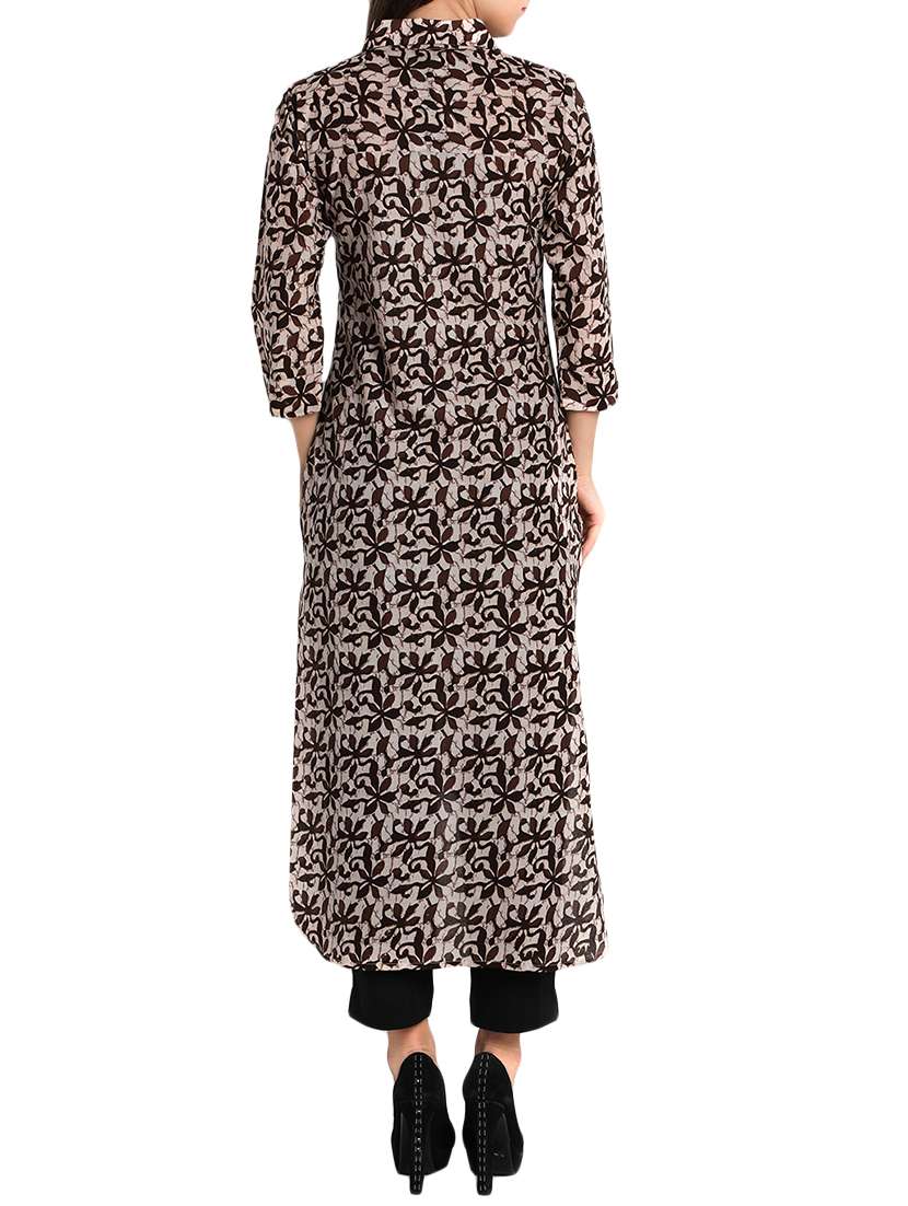 printed high-low kurta - 12648389 - Standard Image - 2