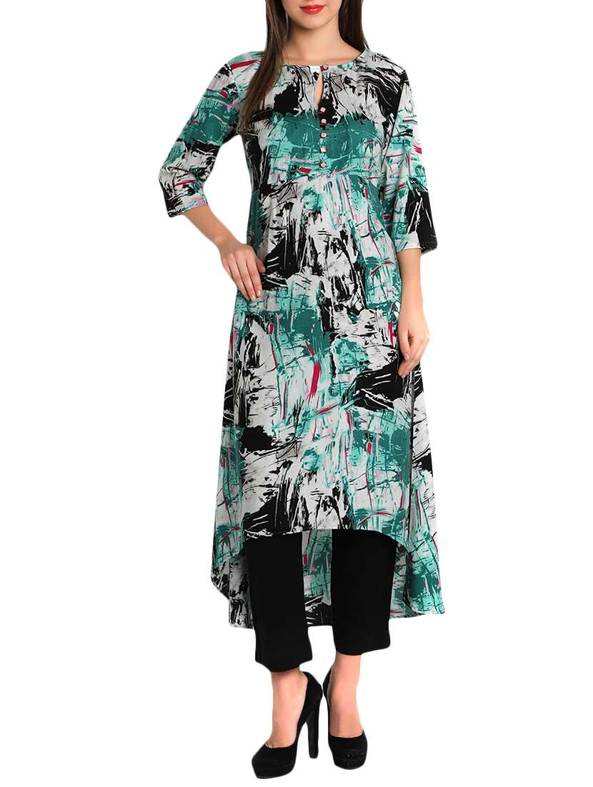 printed high-low kurta