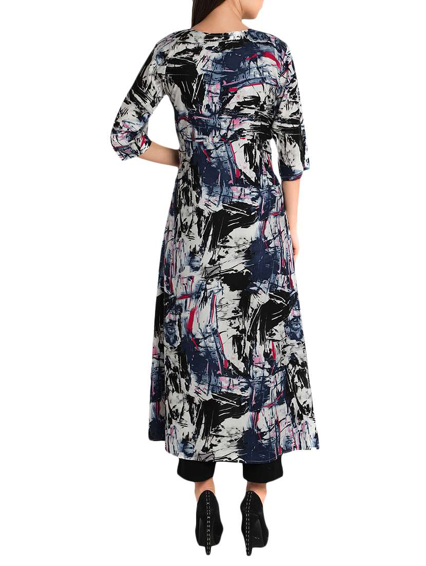 printed high-low kurta - 12648400 -  Standard Image - 2