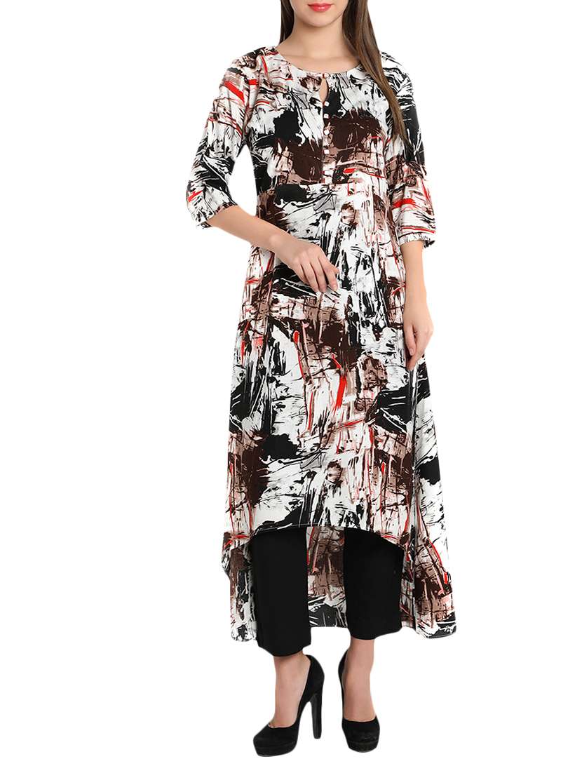 printed high-low kurta