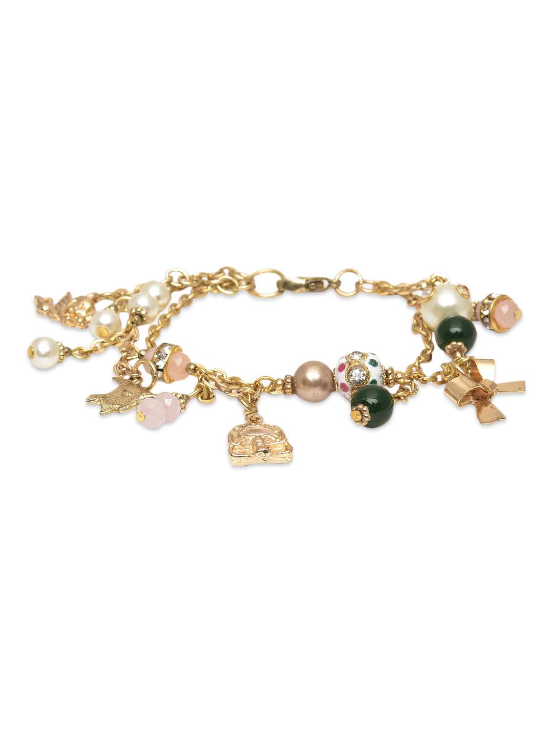 gold acrylic beads bracelet