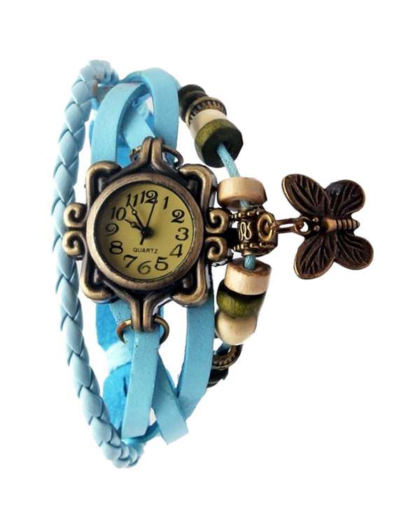 jay creation sky blue vintage brace late analog women's watch