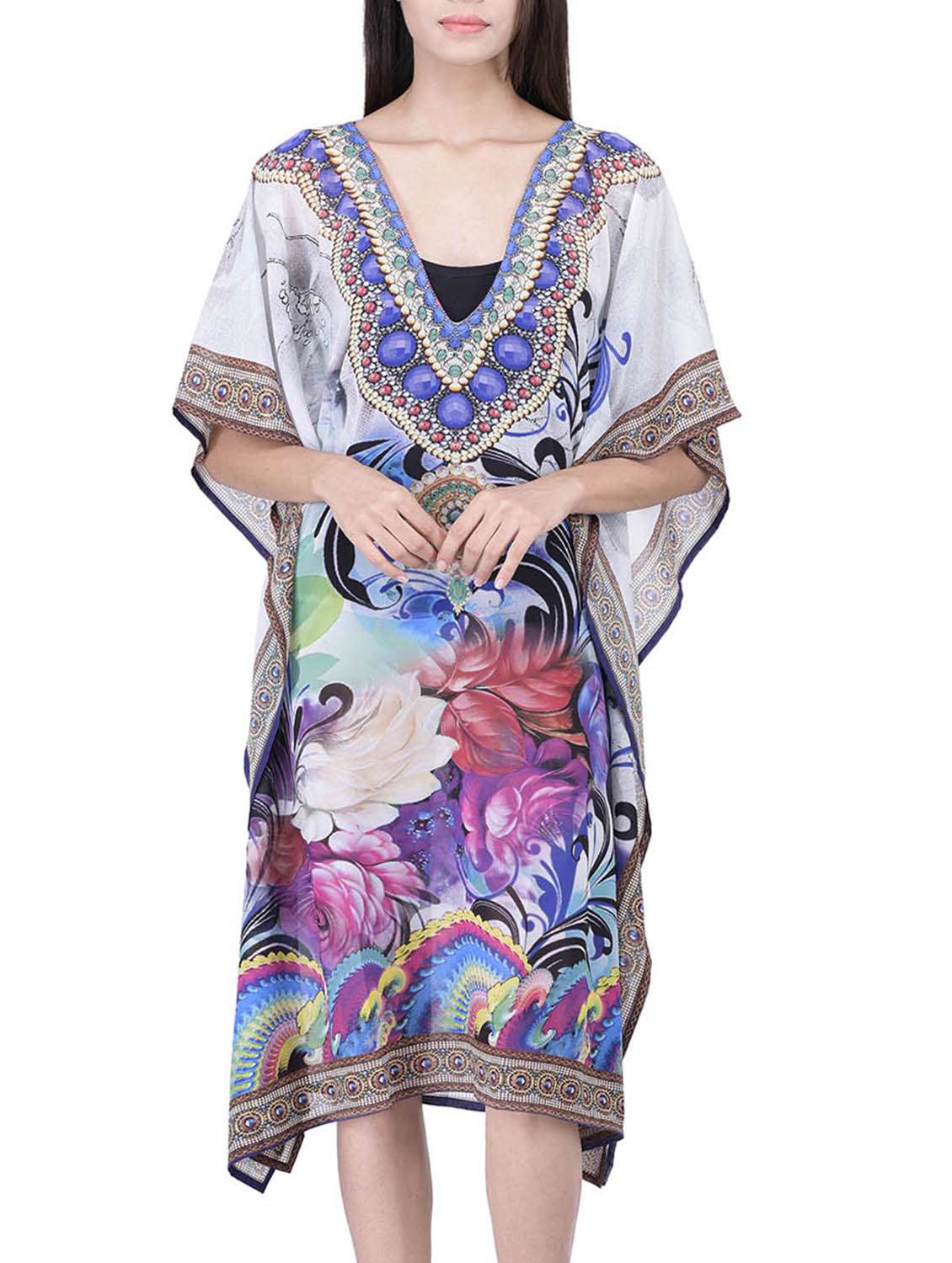 multi colored polyester kaftan