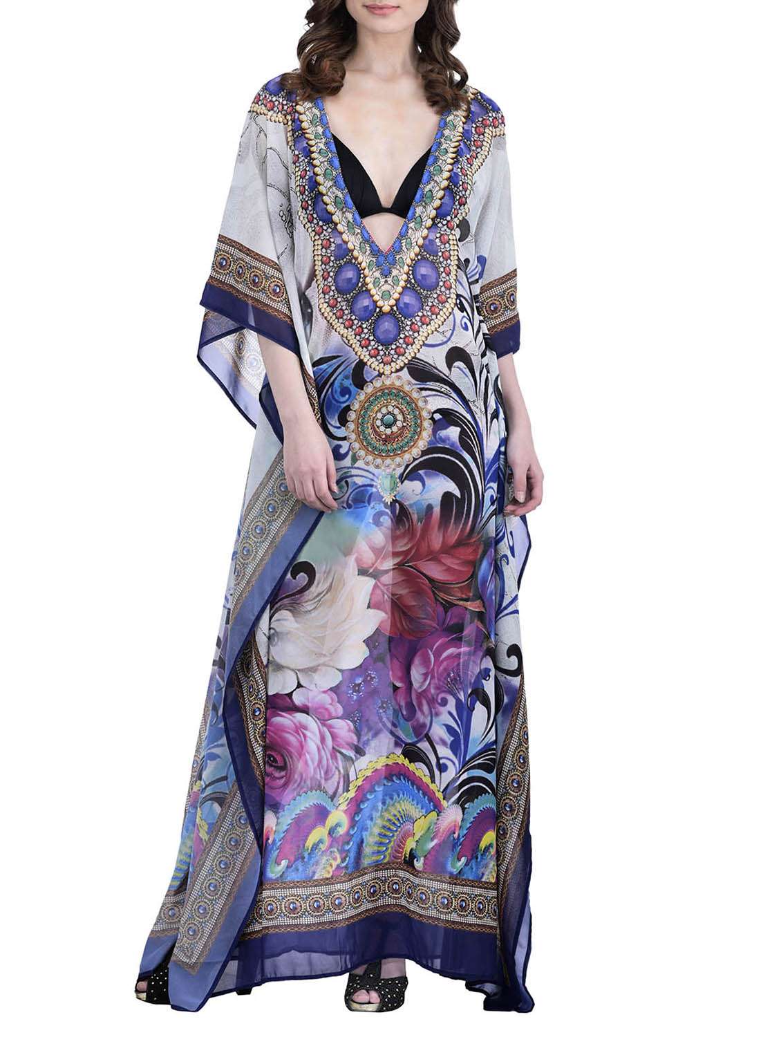 multi colored polyester kaftan