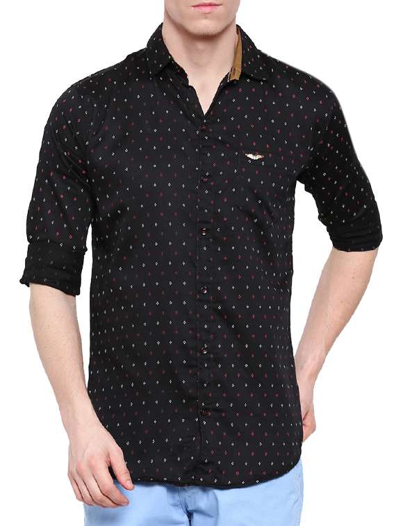 black cotton casual shirt
