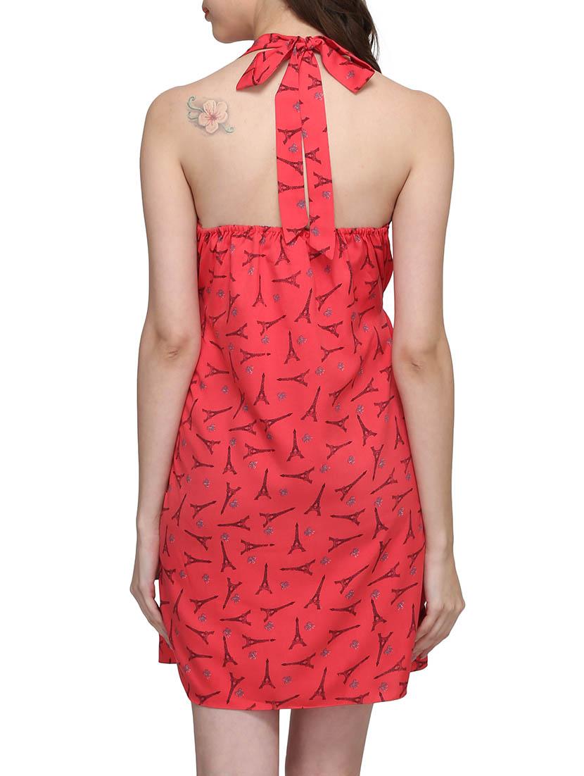 red printed crepe babydoll - 12760759 - Standard Image - 2