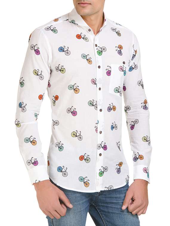 white cotton casual shirt