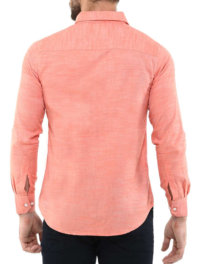 orange cotton casual shirt - 12763268 - Standard Image - 2