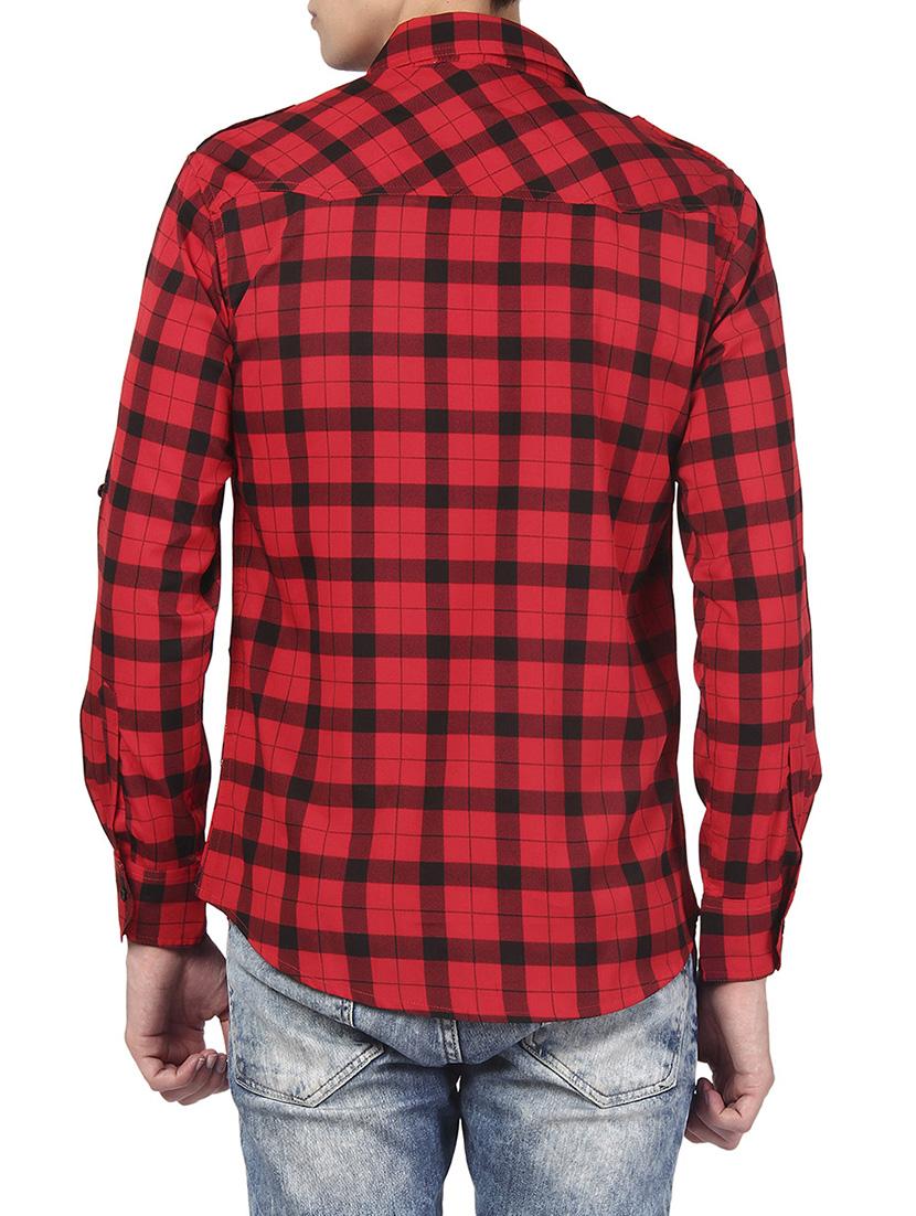 red polyester casual shirt - 12776126 - Standard Image - 2