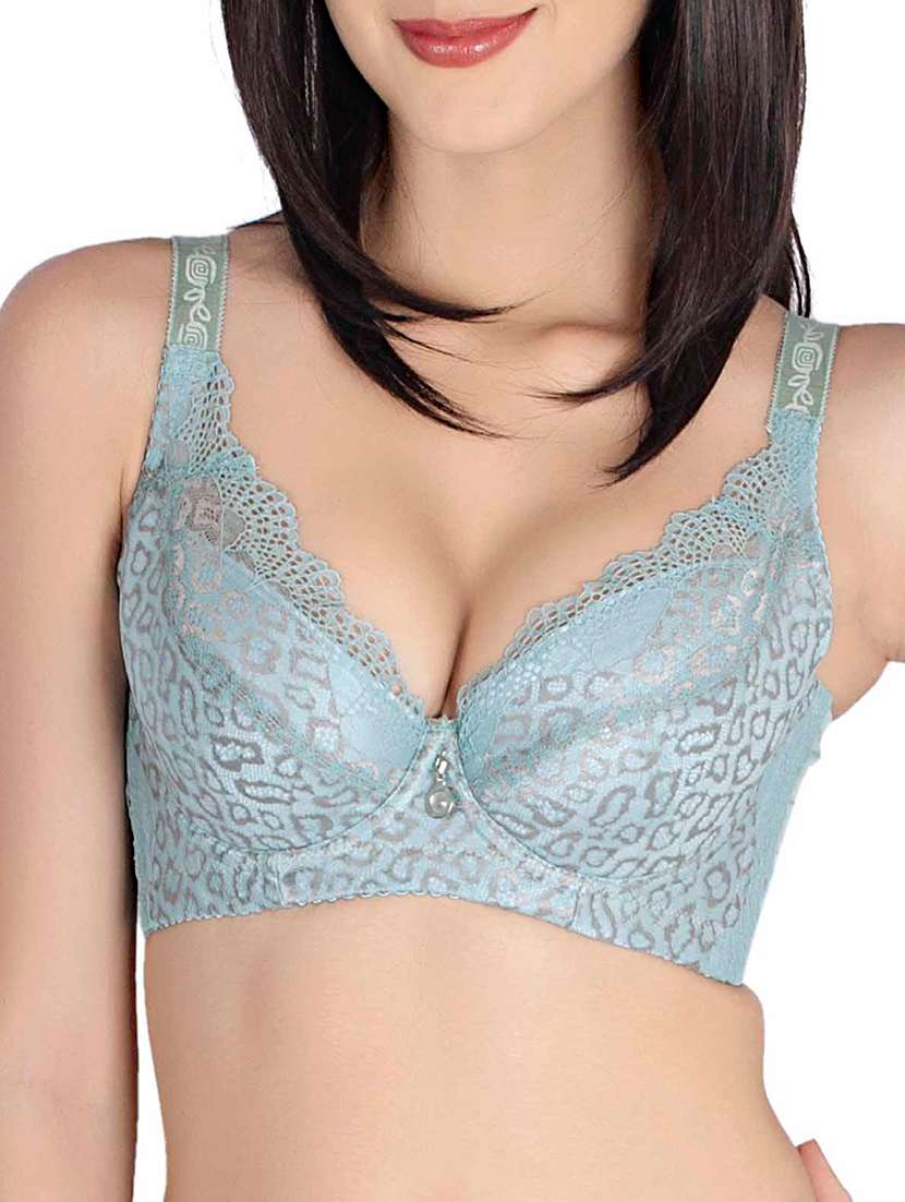 light blue nylon push up bra