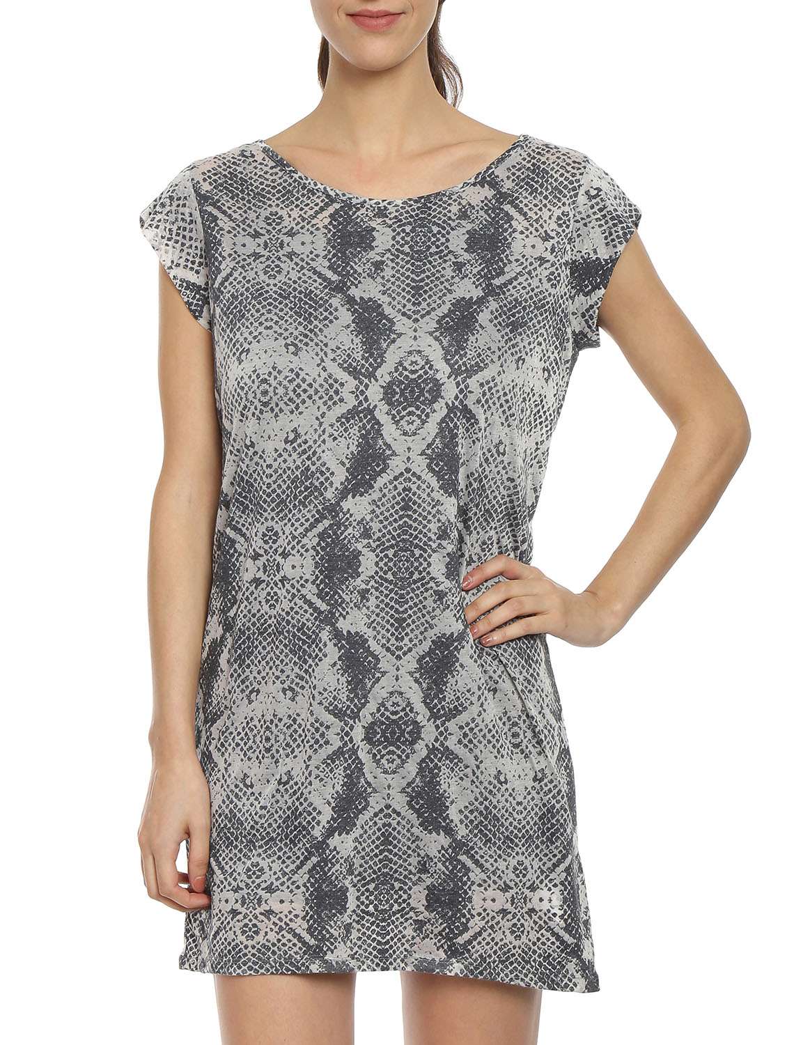 grey snake print dress