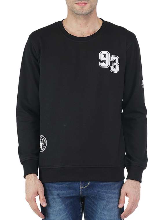 black fleece pullover