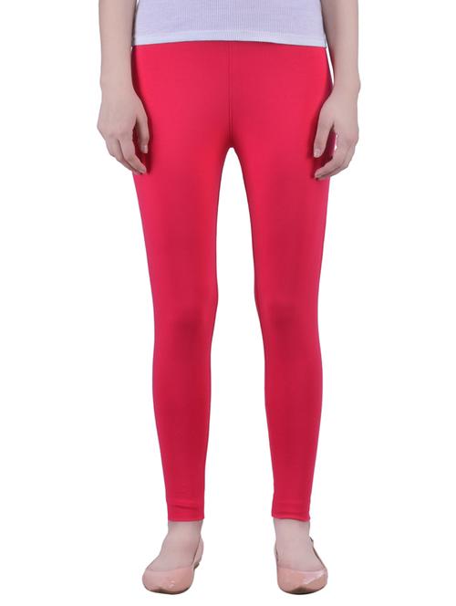 pink cotton lycra ankle length legging - 12786066 - Standard Image - 0