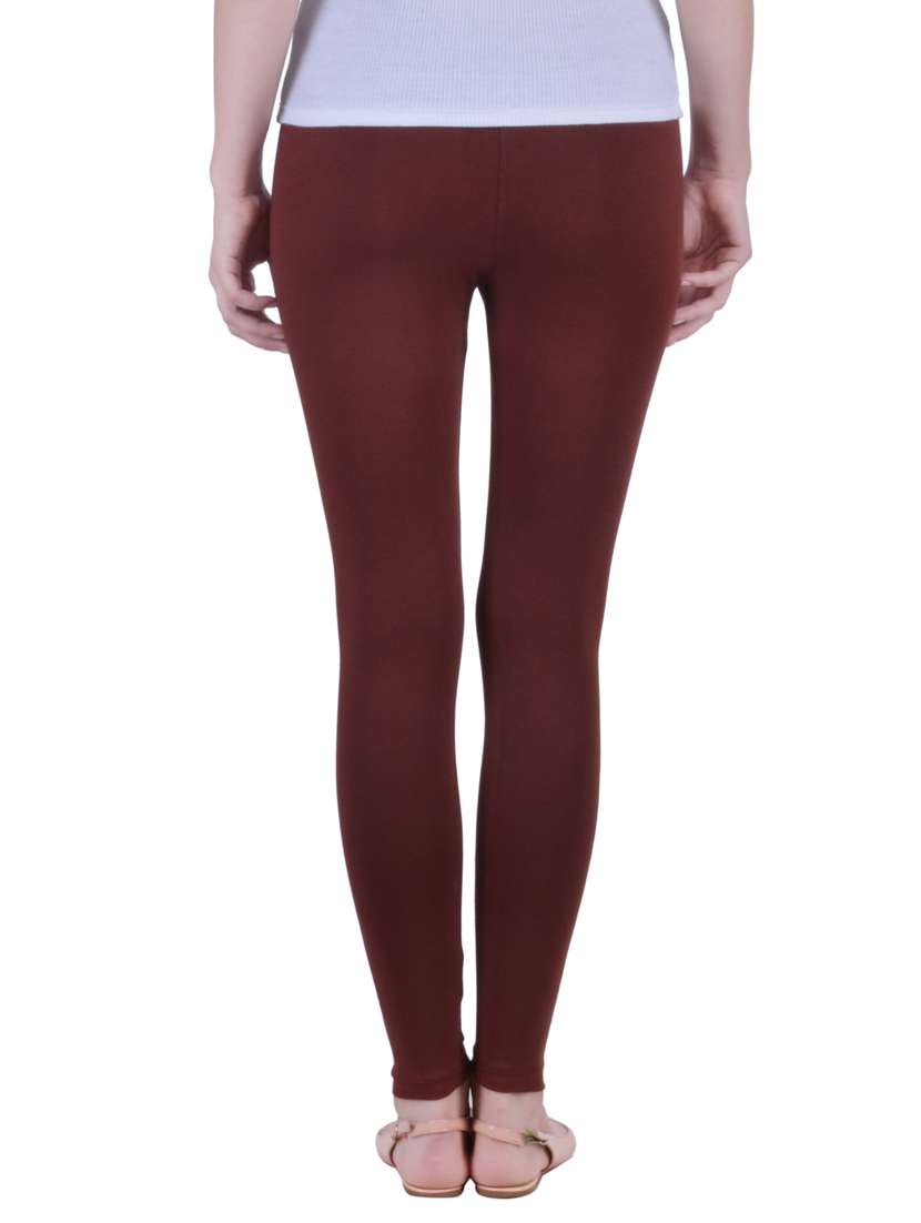 brown cotton lycra ankle length legging - 12786070 -  Standard Image - 2