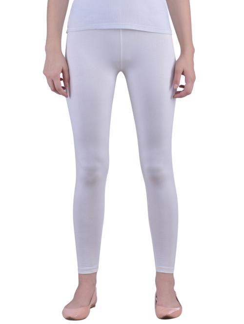 white cotton lycra ankle length legging - 12786077 -  Standard Image - 0