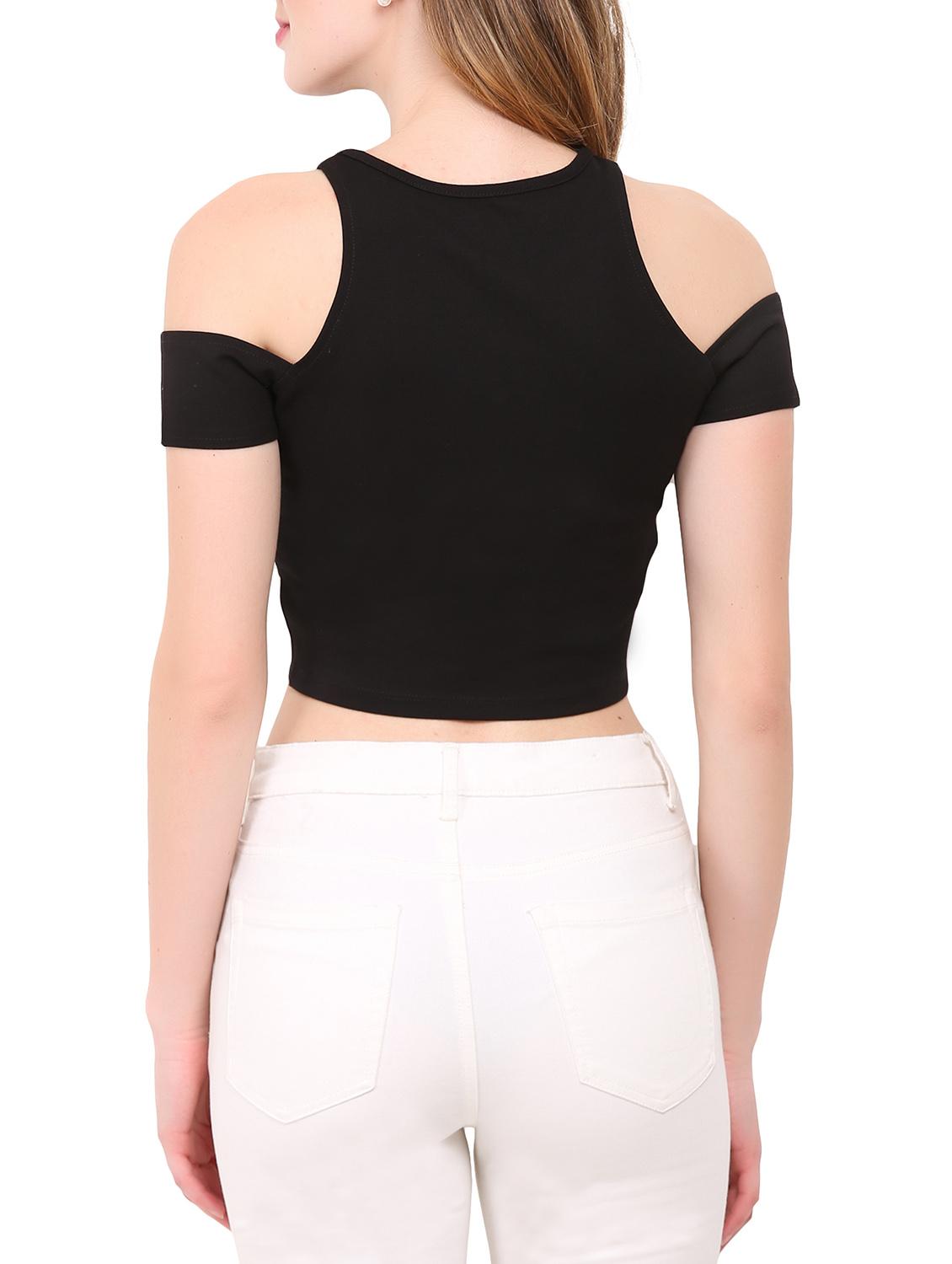 cross over hem crop top - 12786281 - Standard Image - 2