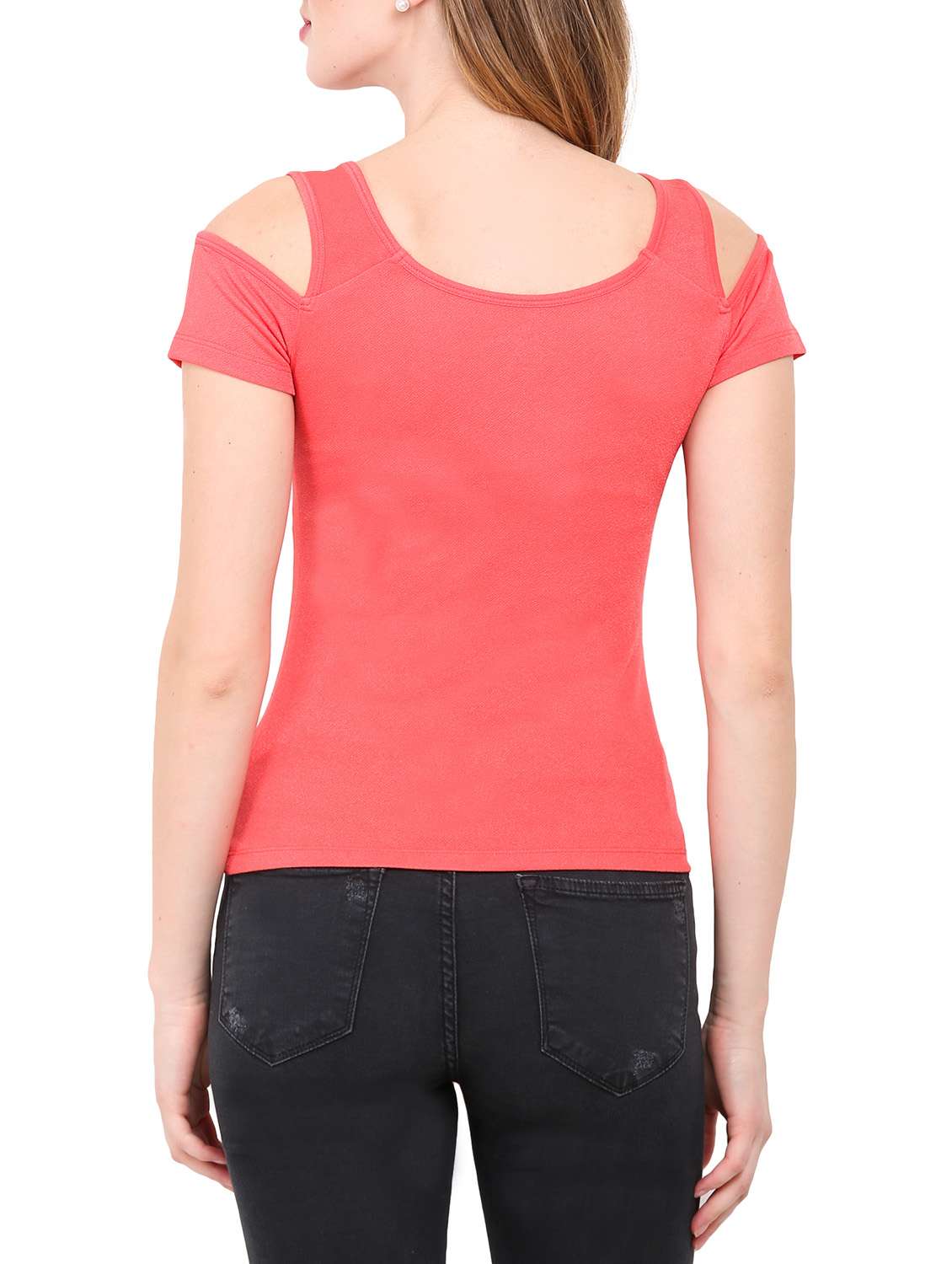 cold shoulder solid top  - 12786286 -  Standard Image - 2