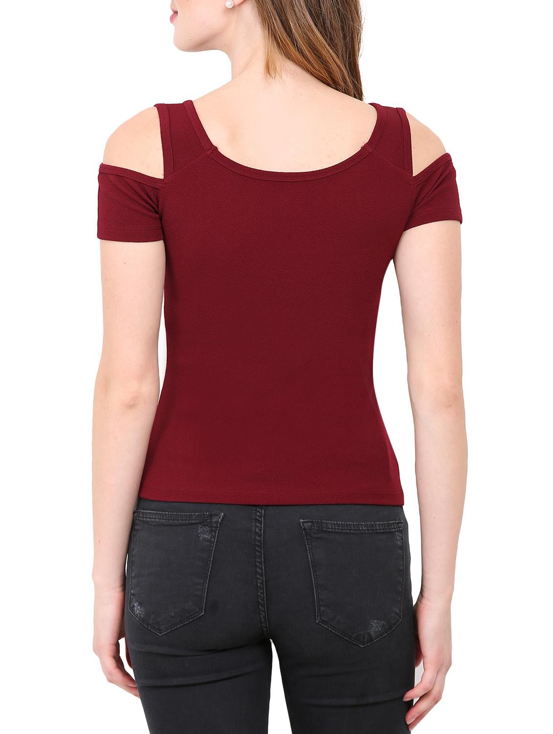 maroon others top - 12786287 - Standard Image - 2
