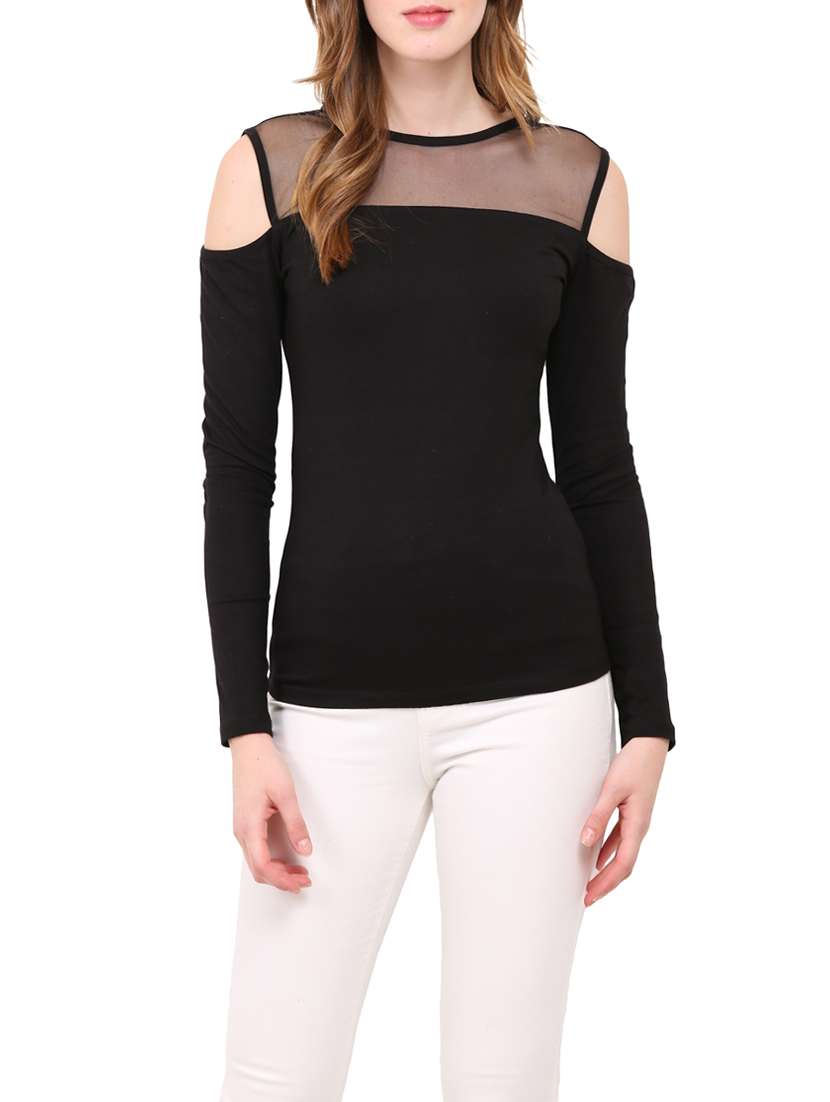 women's straight round neck top