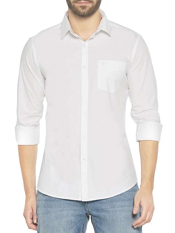 white cotton casual shirt