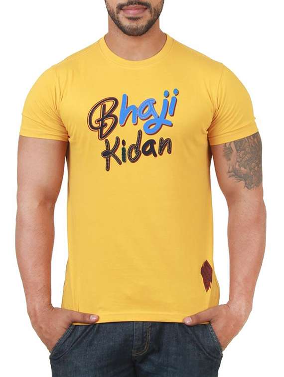 yellow cotton printed t-shirt