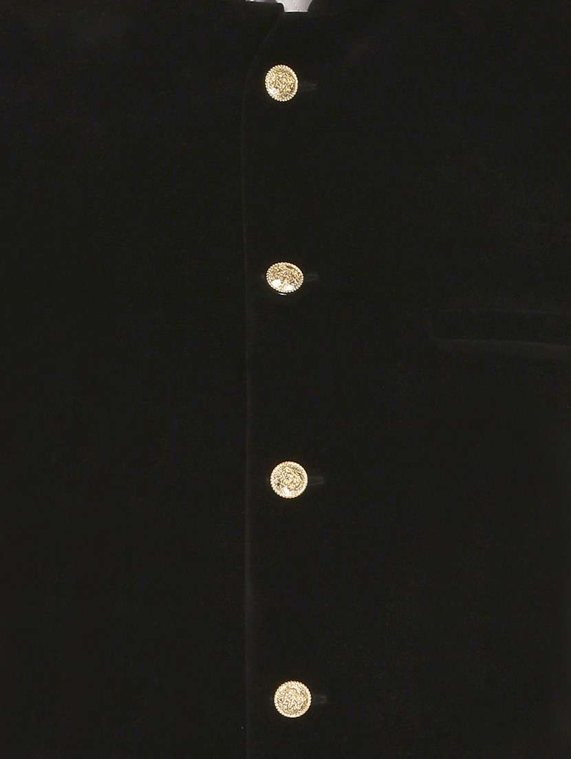 black velvet nehru jacket - 12787124 -  Standard Image - 2