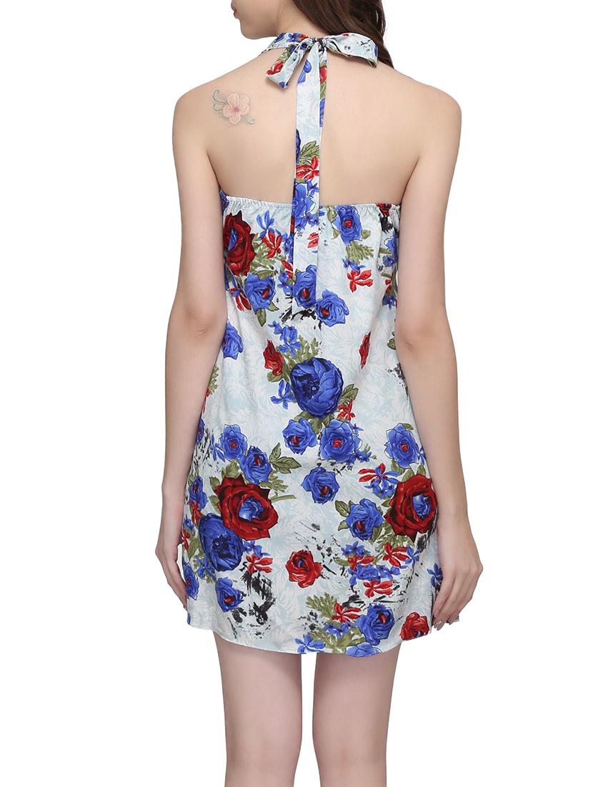 blue crepe a-line dress - 12790696 - Standard Image - 2