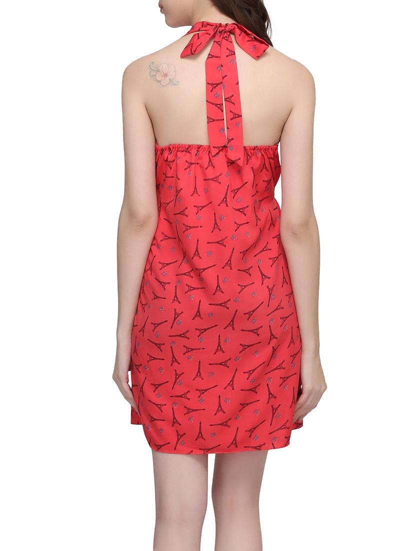 orange crepe blouson dress - 12790698 - Standard Image - 2
