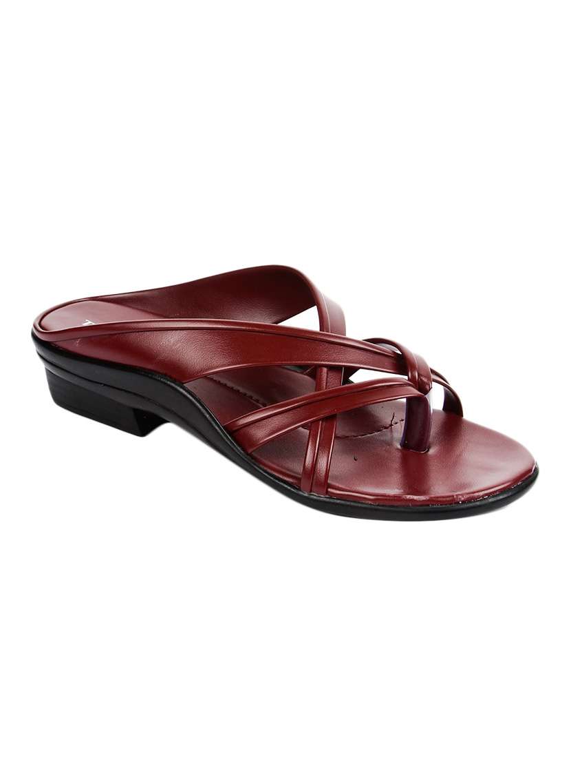 maroon  toe separator  sandal