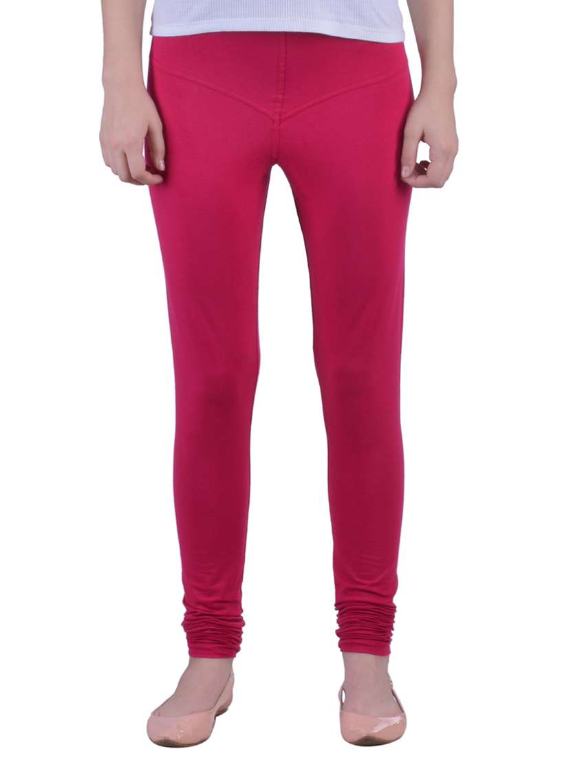 pink cotton lycra ankle length legging