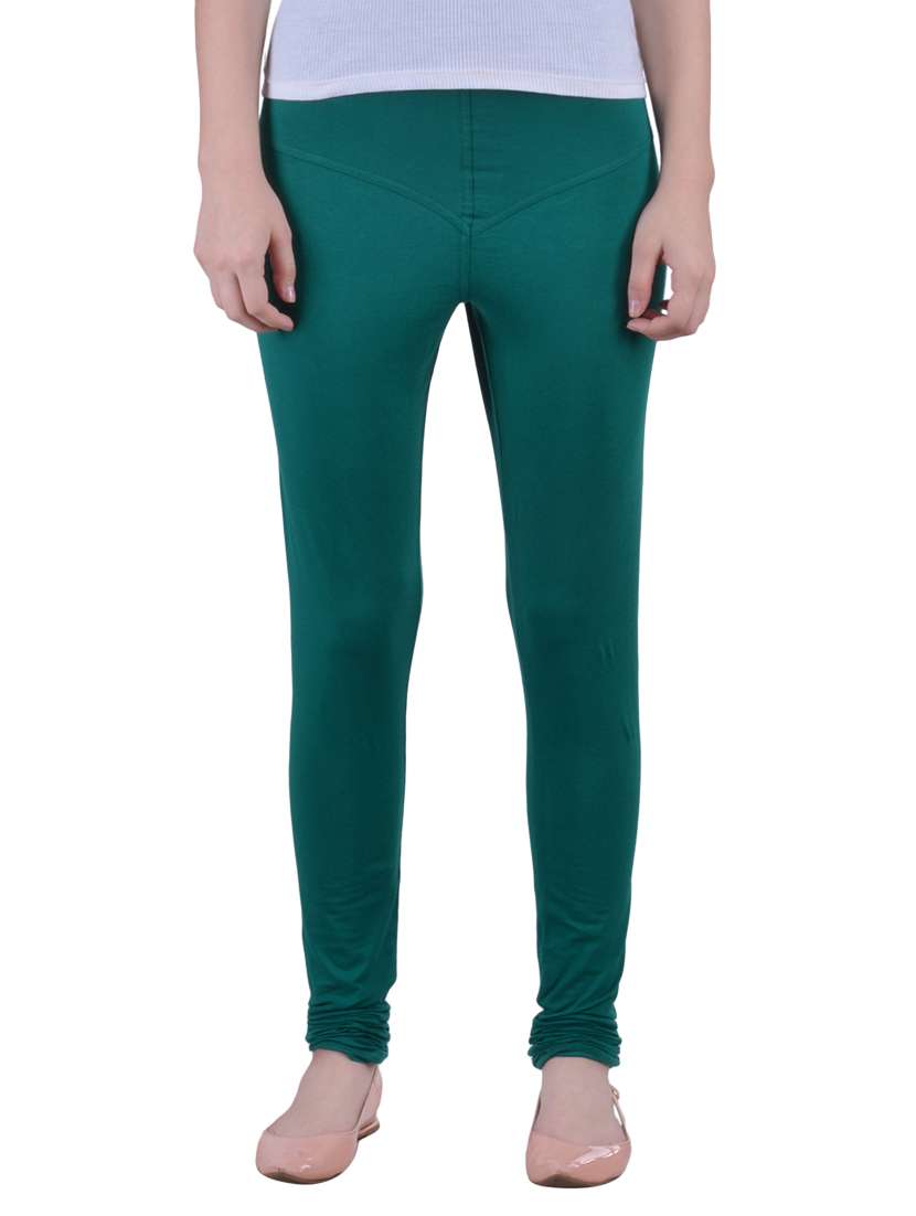 green cotton leggings