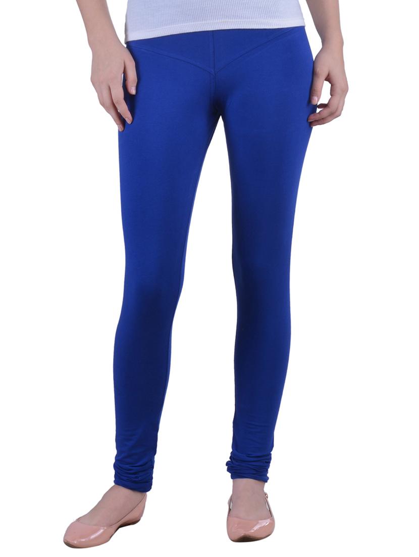 blue cotton lycra ankle length legging - 12792209 - Zoom Image - 0