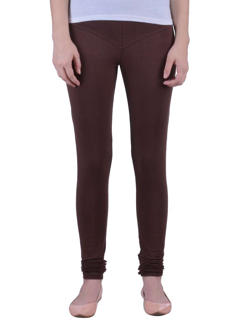 brown cotton lycra ankle length legging