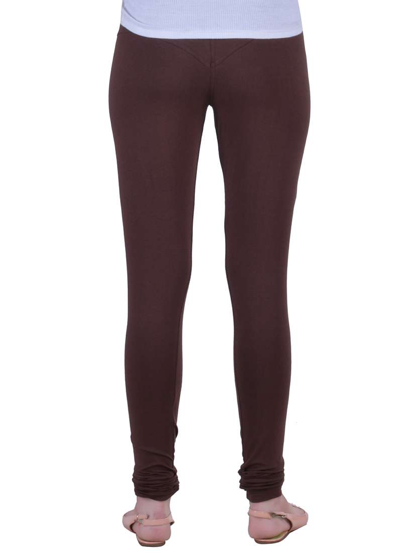 brown cotton lycra ankle length legging - 12792213 -  Standard Image - 2