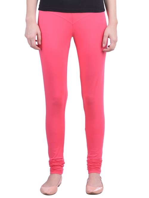 pink cotton lycra full length legging