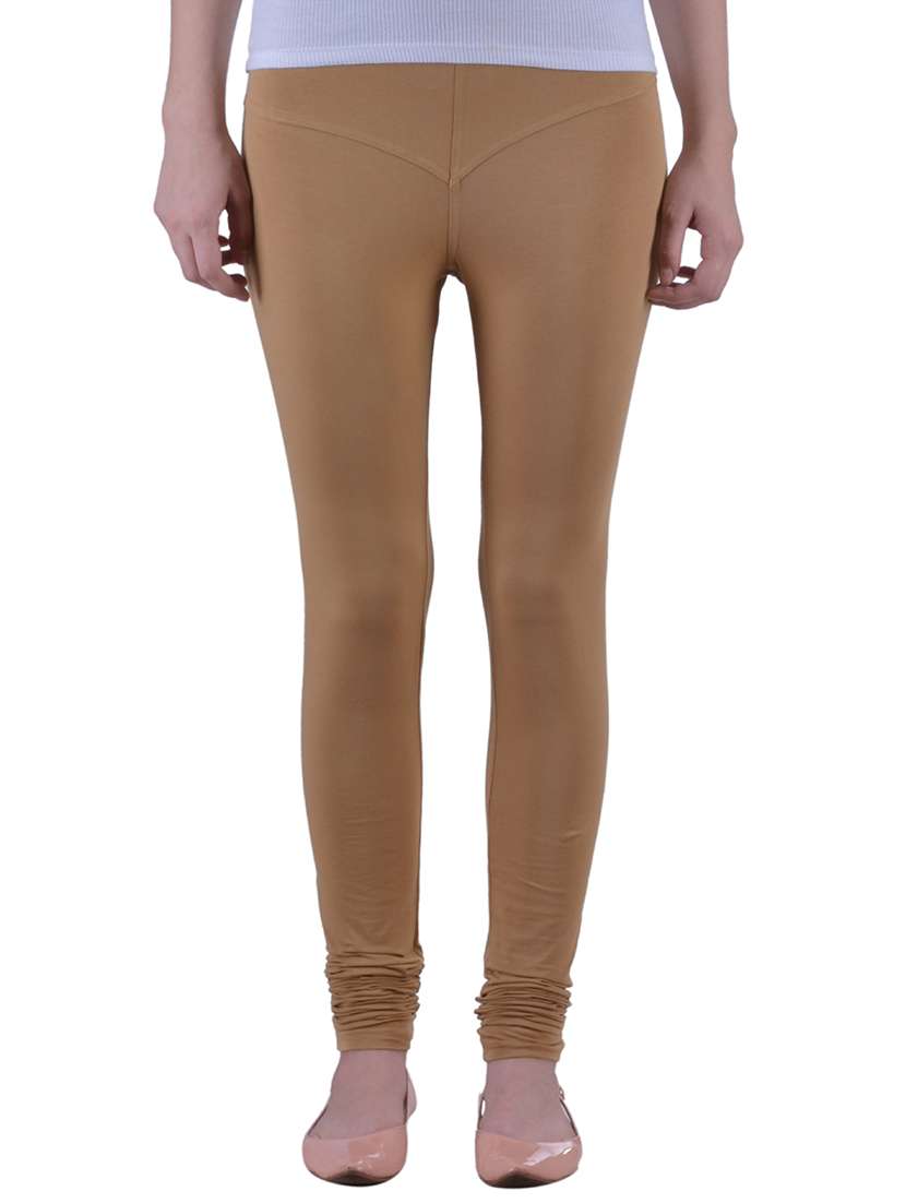 beige cotton lycra full length legging - 12792220 - Zoom Image - 0