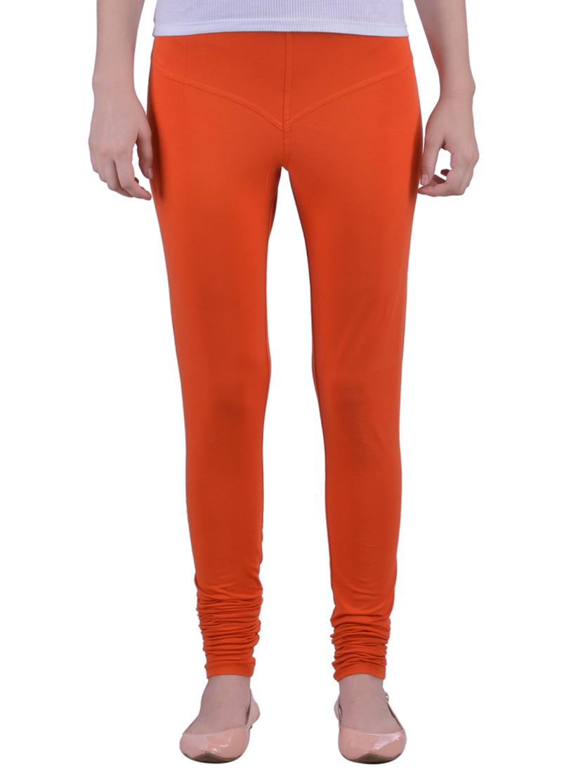 orange cotton lycra full length legging - 12792222 -  Zoom Image - 0