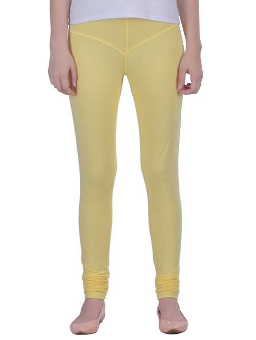 yellow cotton lycra full length legging - 12792224 - Standard Image - 0