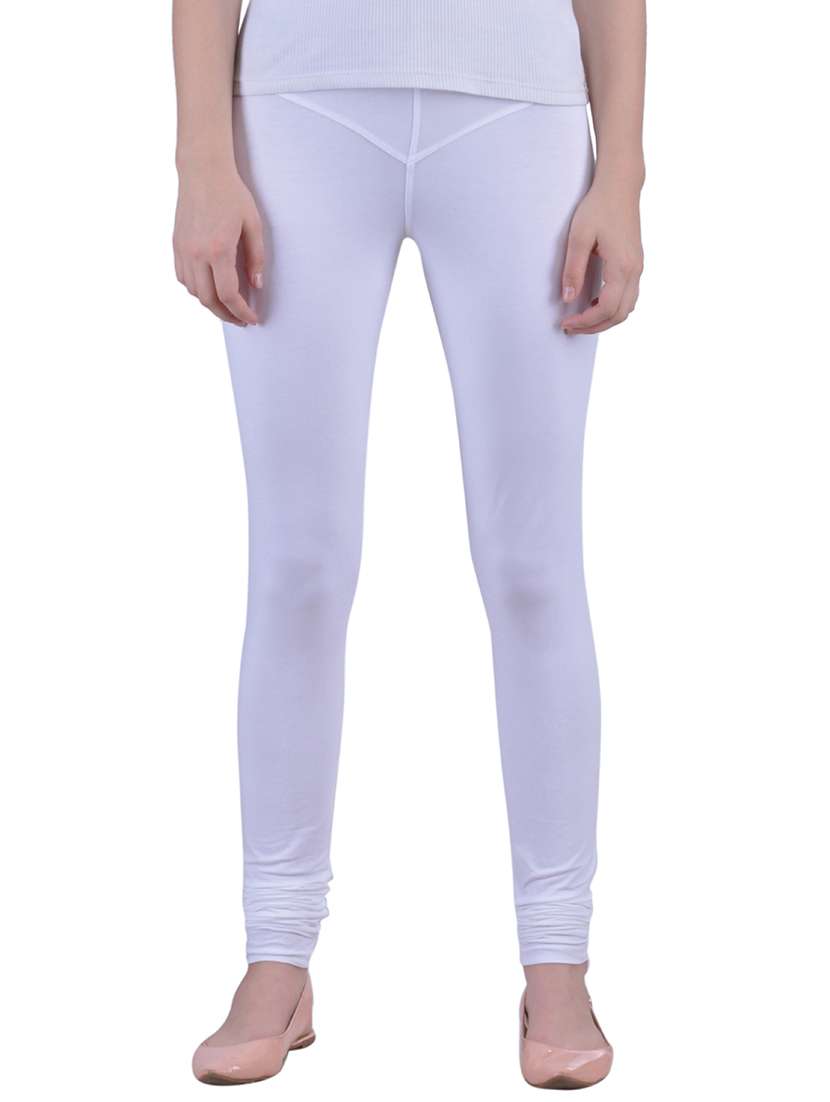white cotton lycra full length legging