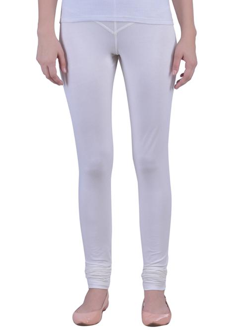 white cotton lycra full length legging - 12792226 - Standard Image - 0