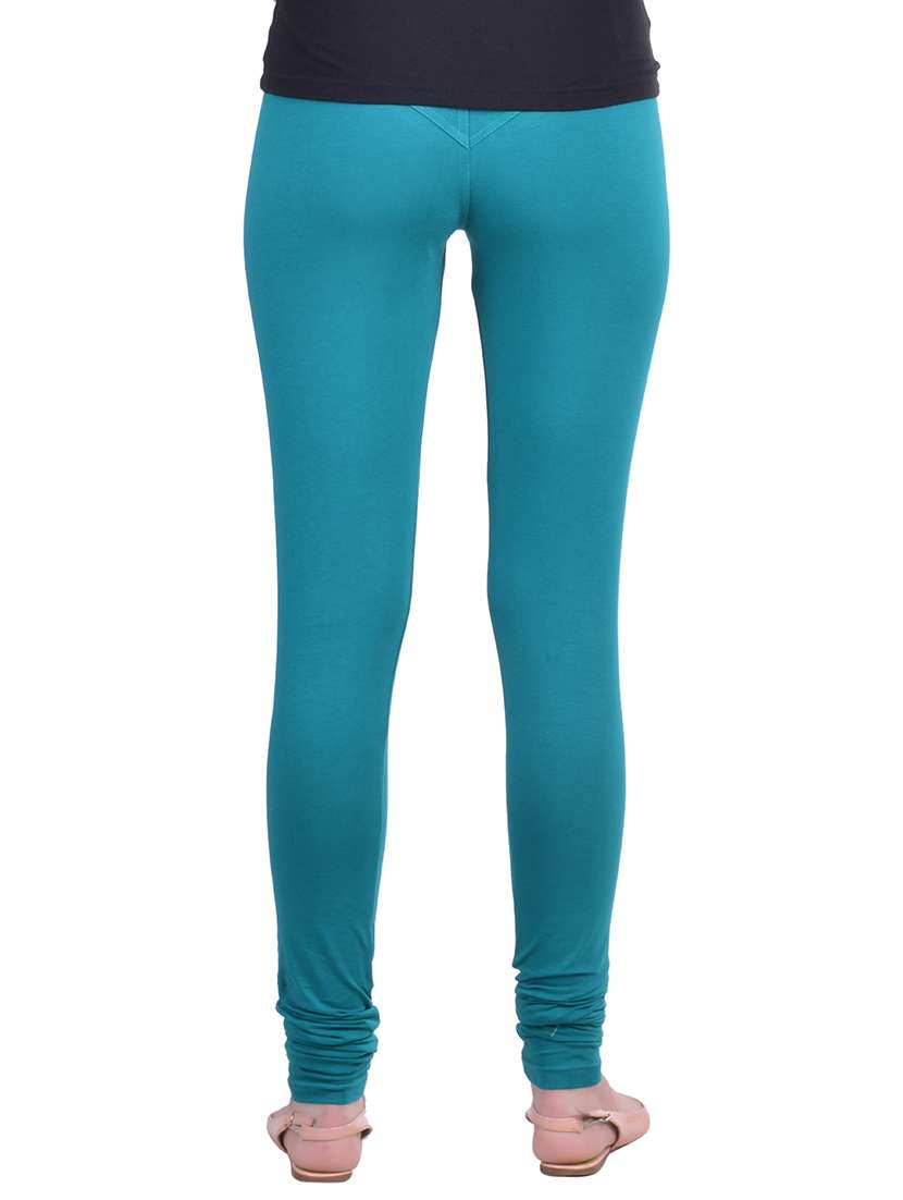 blue cotton lycra full length legging - 12792228 - Standard Image - 2