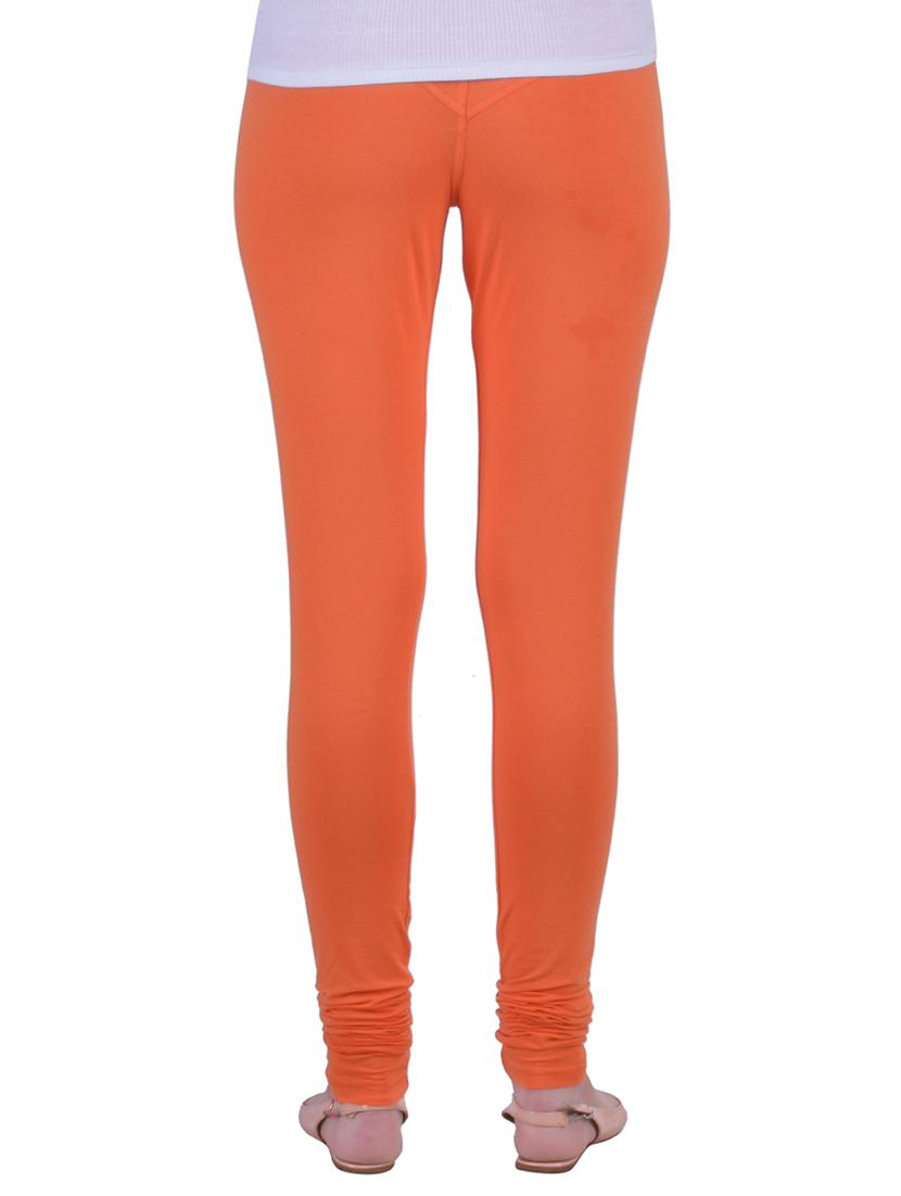 orange cotton lycra full length legging - 12792237 - Standard Image - 2