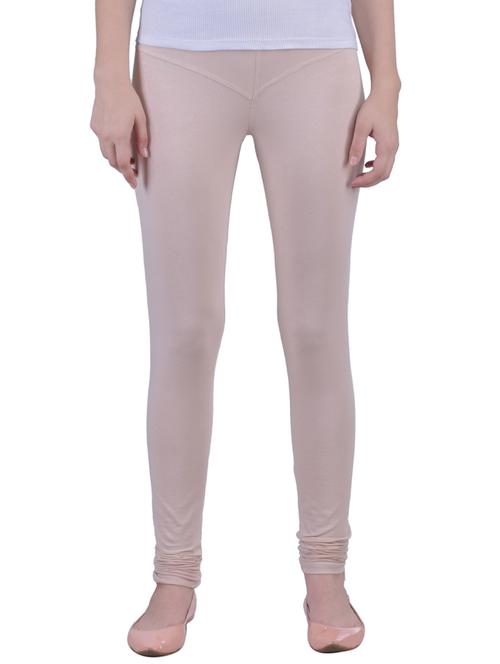 beige cotton lycra full length legging - 12792239 - Standard Image - 0
