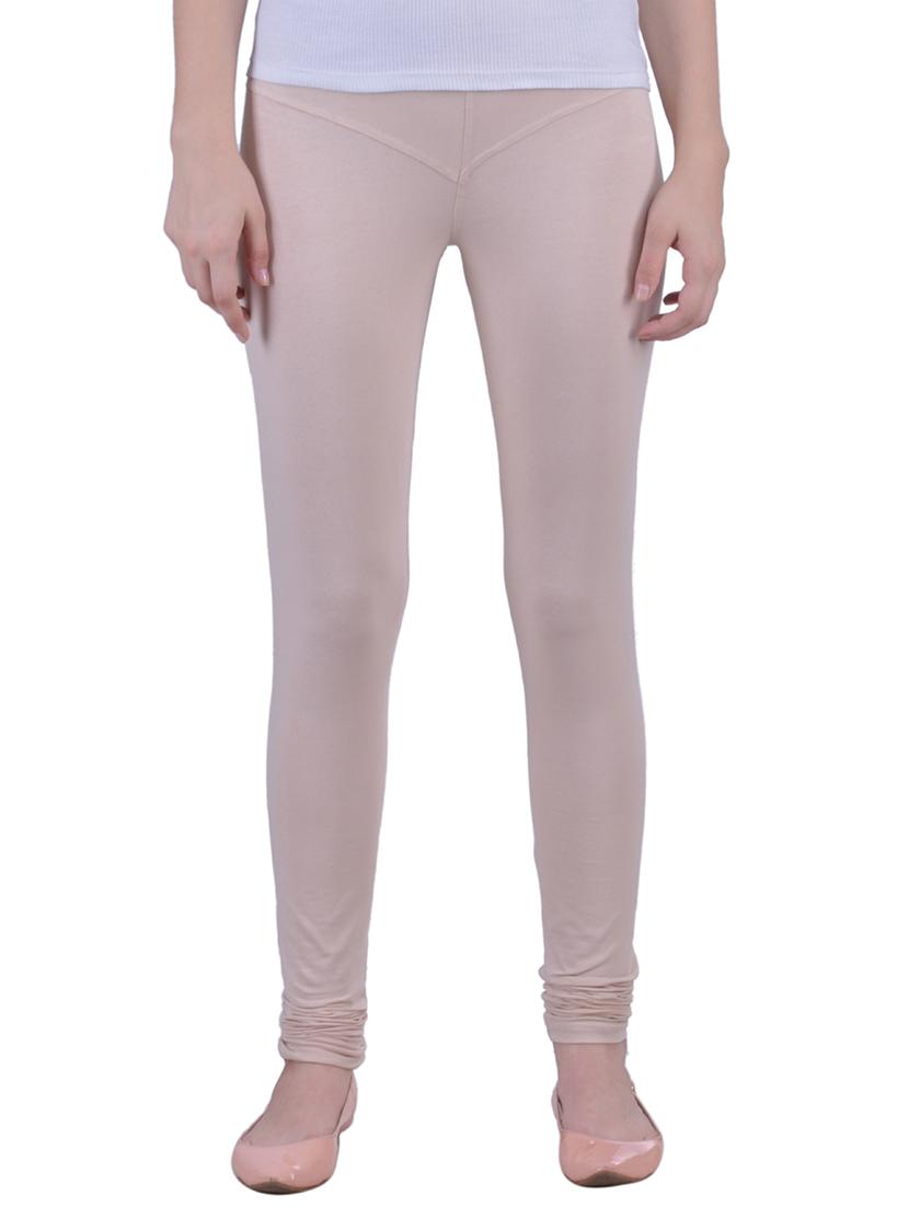 beige cotton lycra full length legging - 12792239 - Zoom Image - 0
