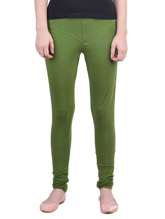 green cotton lycra full length legging