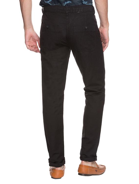 mufti mens black slim fit mid rise trousers - 12792479 - Standard Image - 2