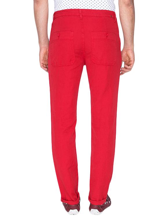 mufti mens red slim fit mid rise trousers - 12792480 - Standard Image - 2